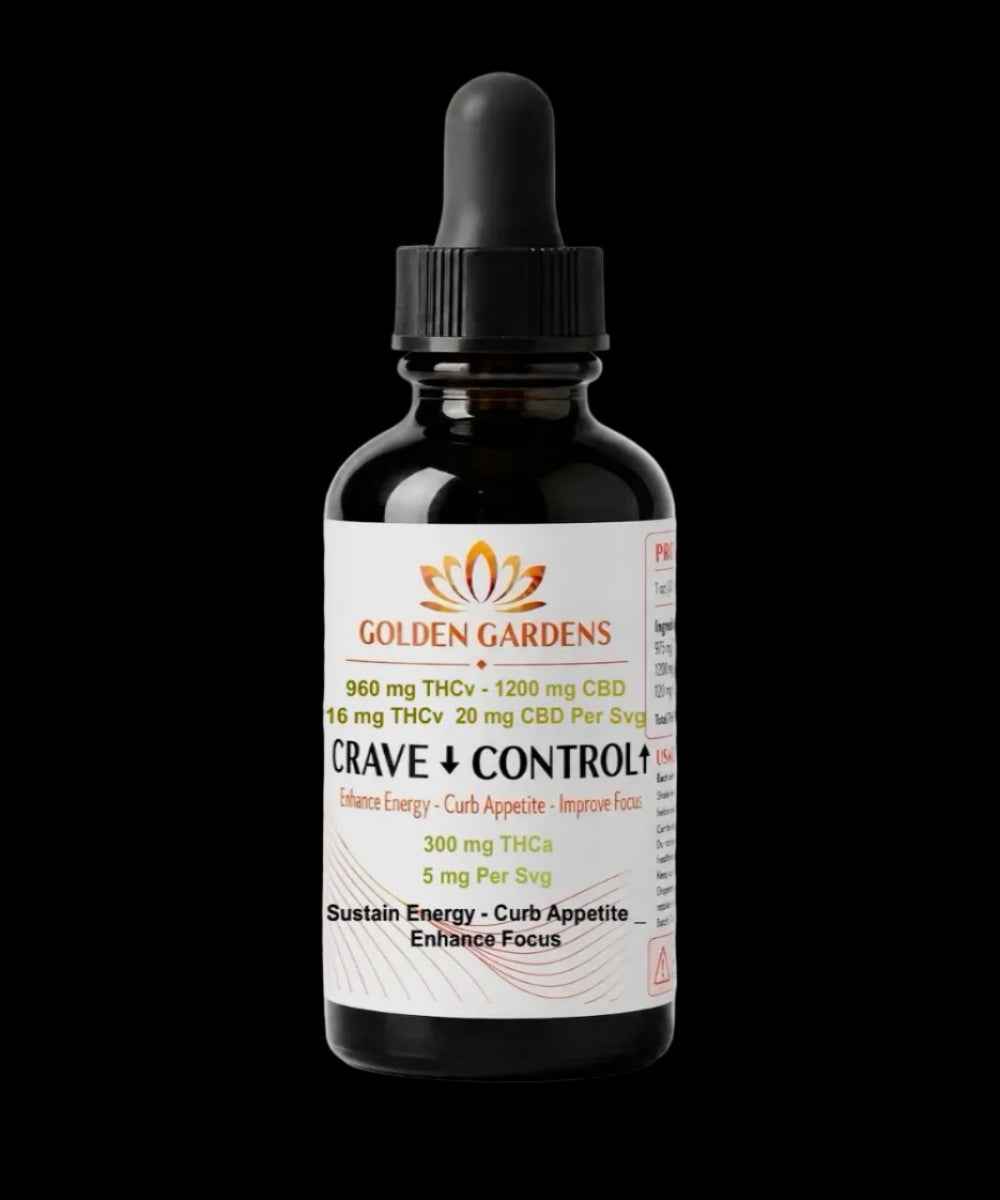 Golden Gardens THCv Slim Stack | Choose Your Slim Gummies - 2g Slim Sativa Vaporizer - Crave Control Tincture