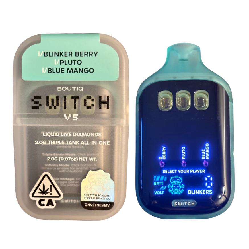 Boutiq Switch V5 2g triple tank vape - Blinker Berry x Pluto x Blue Mango (Indica)