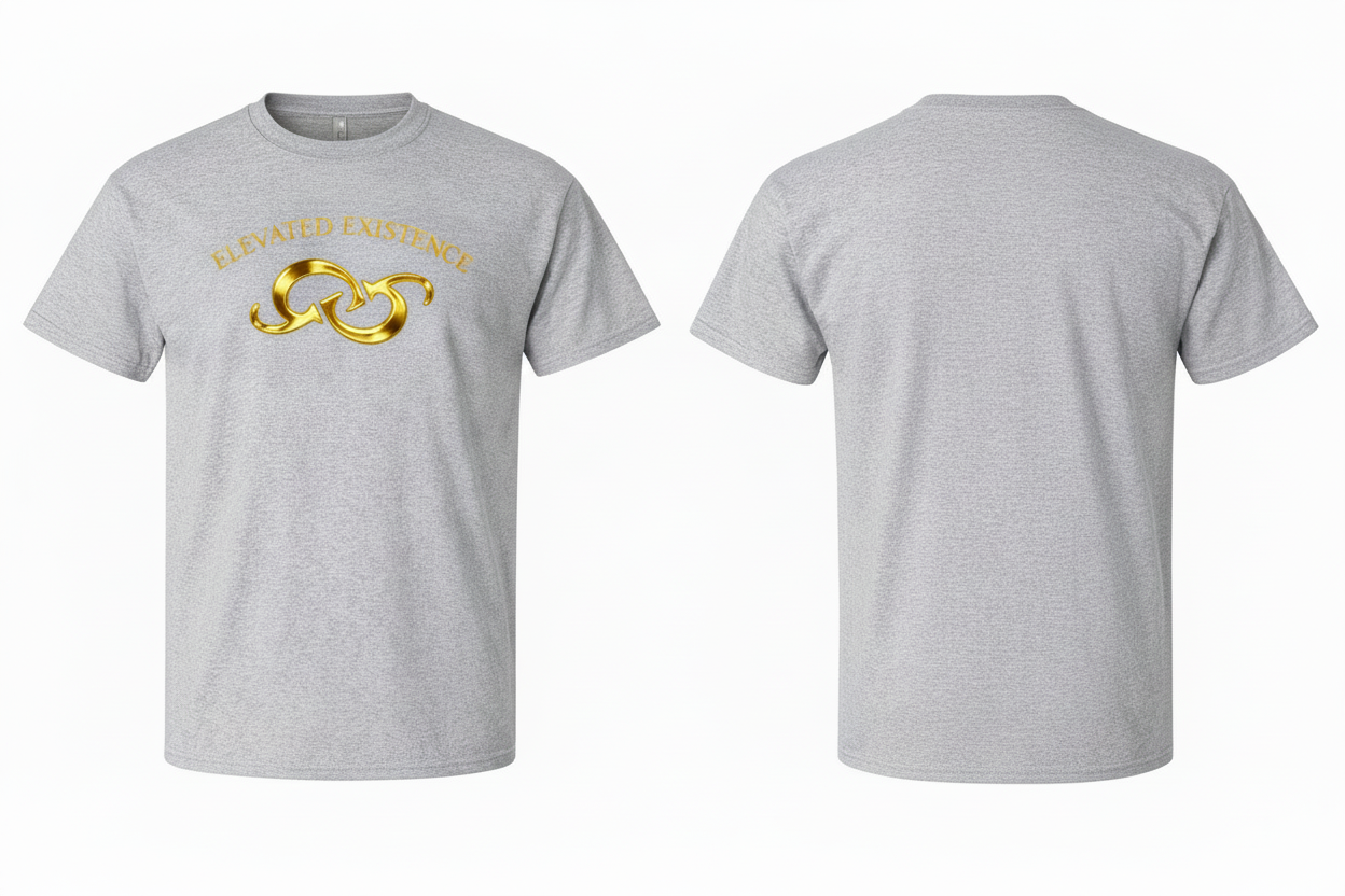 Gray Golden Gardens t-shirt with gold logo