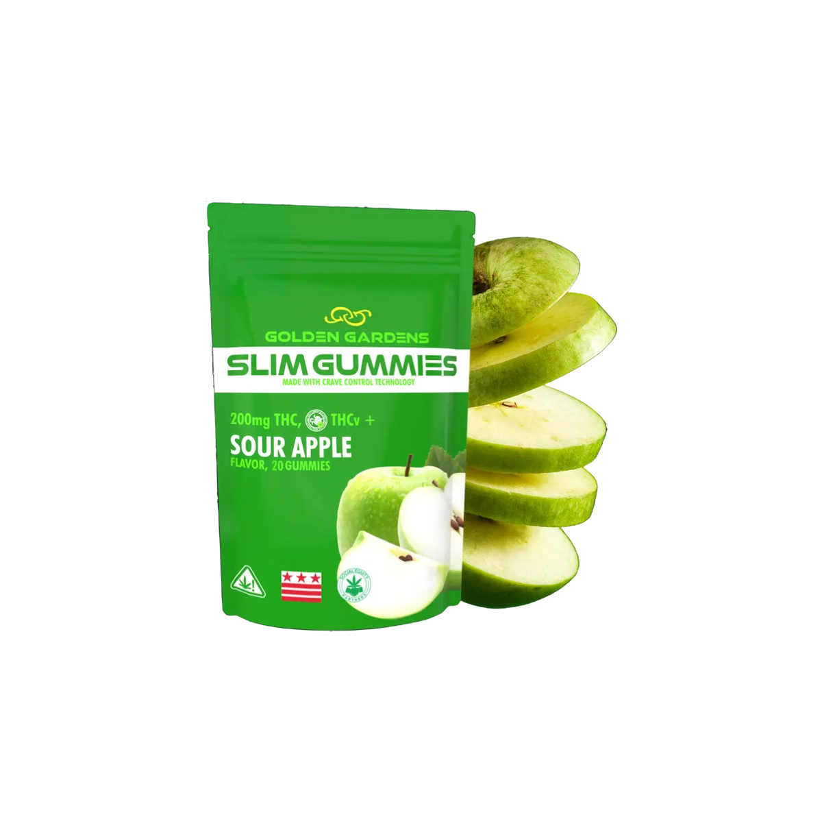 Golden Gardens THCv Slim Gummies - Crisp Sour Apple | 200 mg THCv