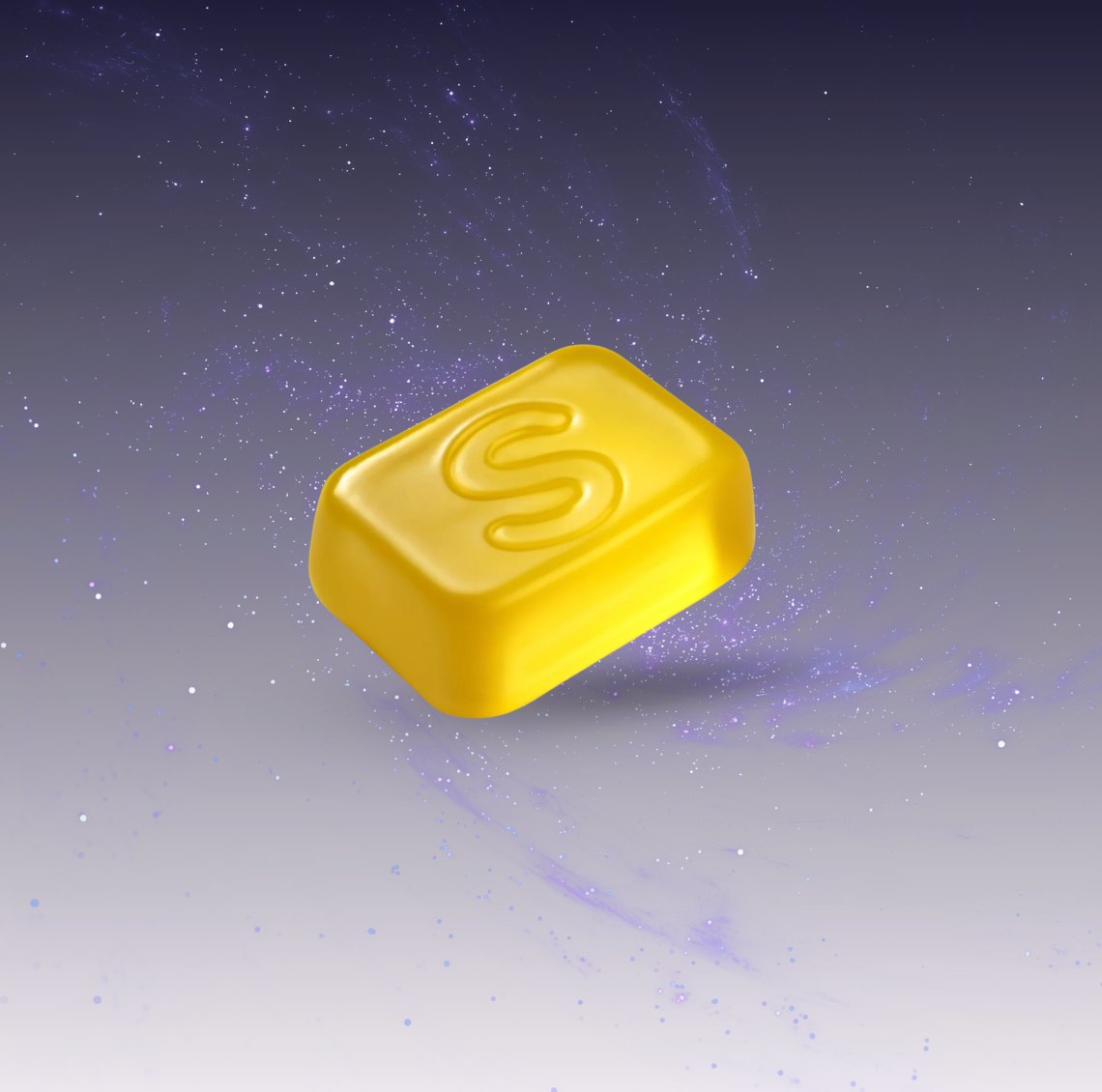 Slim Gummy with S logo on a gra dient background