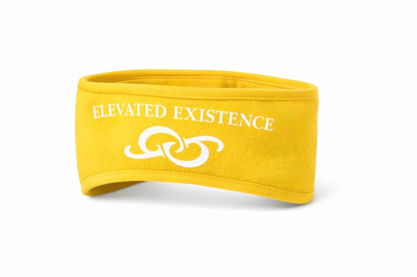 Yellow Elevated Existence Ear-warmers on a white background