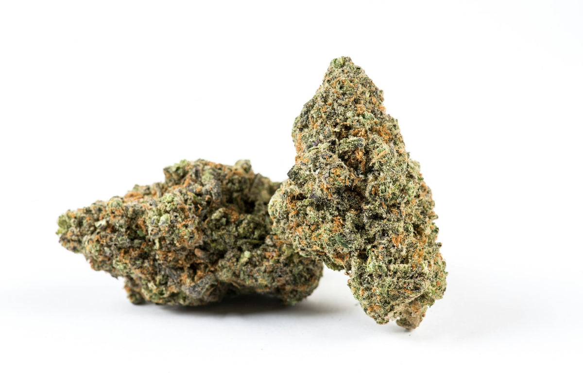 Dense, cured Kush-style THCa flower buds